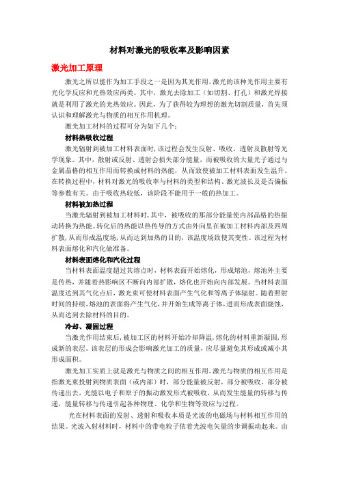 材料对激光的吸收率及影响因素