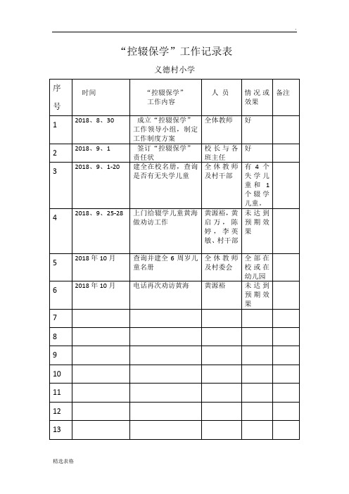 控辍保学工作台账