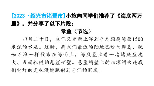 小升初语文总复习作业24专题十二整本书阅读(二)课件