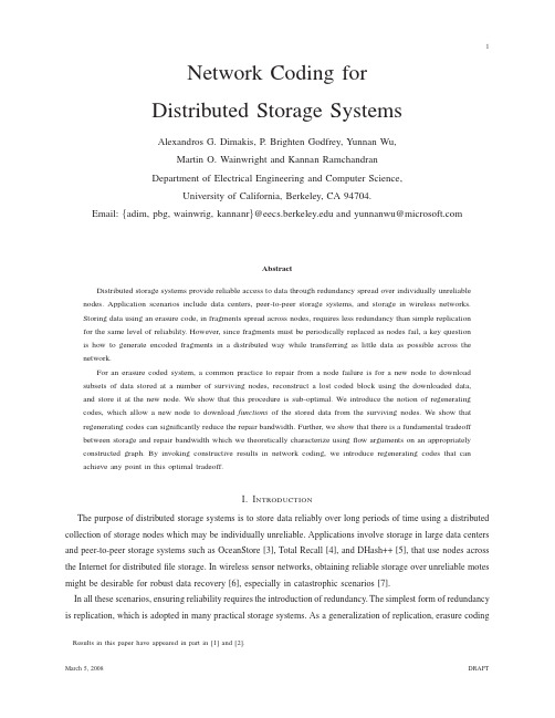 Network coding for distributed storage systems