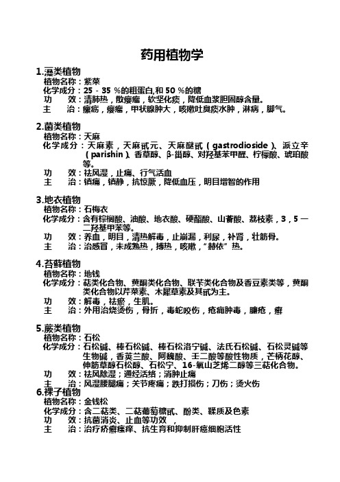 药用植物简介