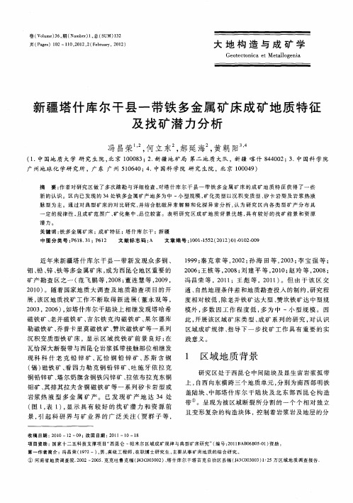 新疆塔什库尔干县一带铁多金属矿床成矿地质特征及找矿潜力分析