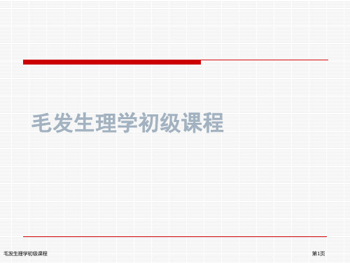 毛发生理学初级课程