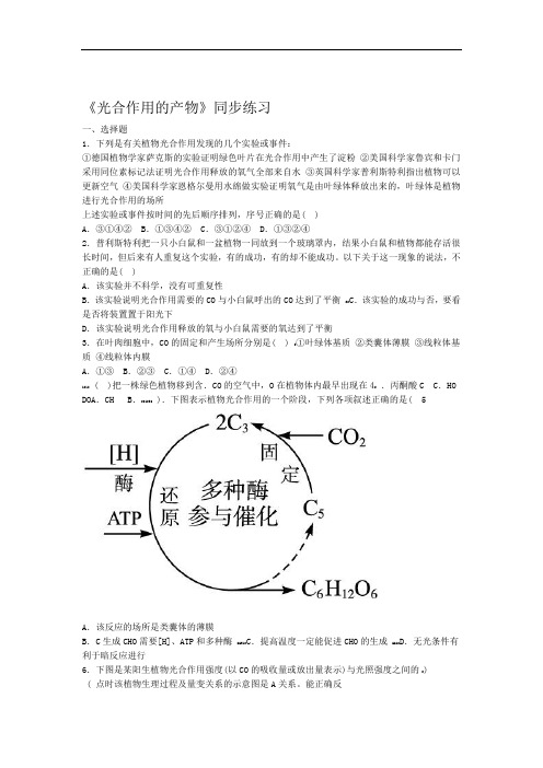 光合作用的产物同步练习2