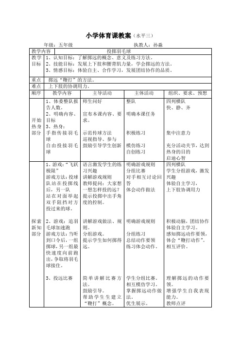 投掷羽毛球孙淼