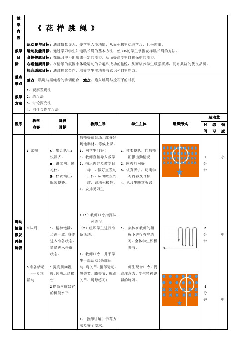 2022修订版-花样跳绳教案