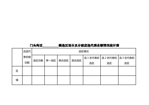 选民登记进展情况统计表