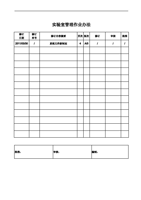 实验室管理作业办法