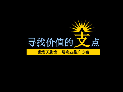 河北邢台世贸天街负一层商业项目推广方案