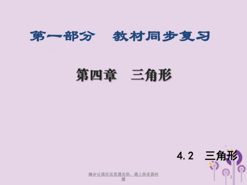 中考数学新突破复习第一部分教材同步复习第四章三角形三角形