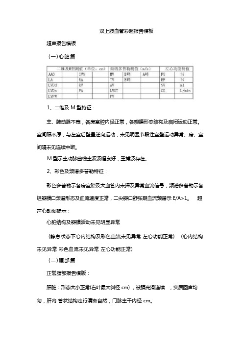 双上肢血管彩超报告模板