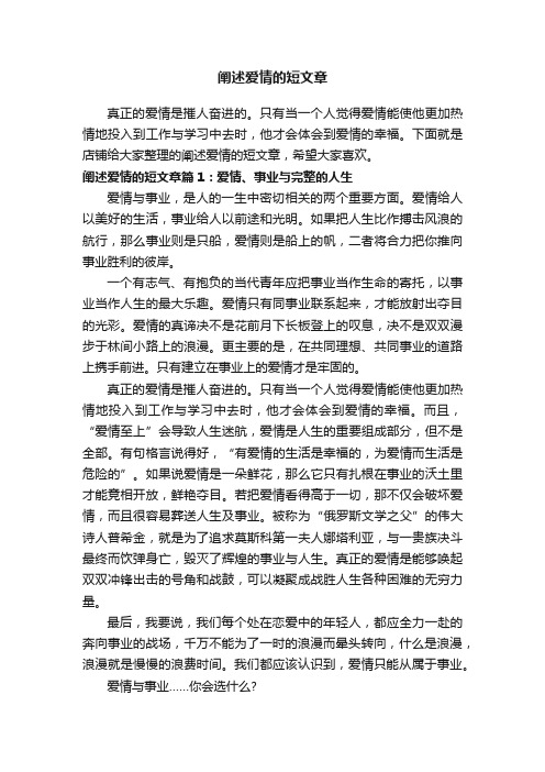 阐述爱情的短文章