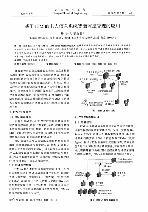 基于ITM的电力信息系统智能监控管理的应用