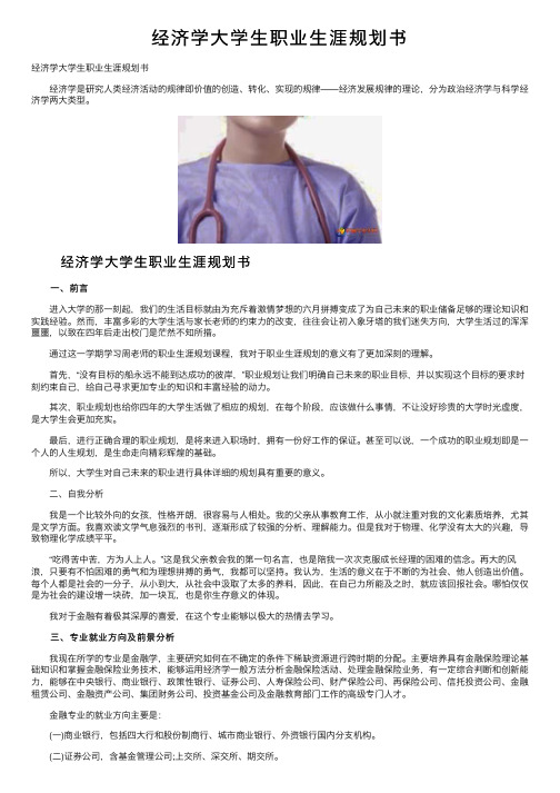 经济学大学生职业生涯规划书