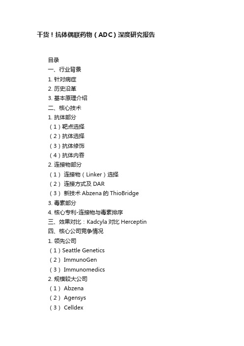 干货！抗体偶联药物（ADC）深度研究报告