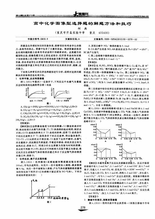 高中化学图像型选择题的解题方法和技巧