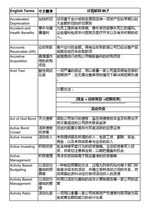 高盛金融词汇英汉详解词典