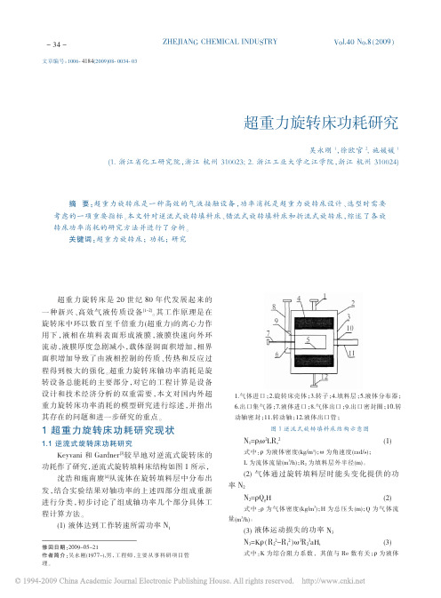 2009超重力旋转床功耗研究