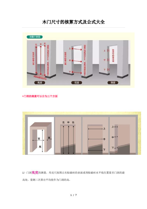 木门尺寸的核算方式及公式大全!