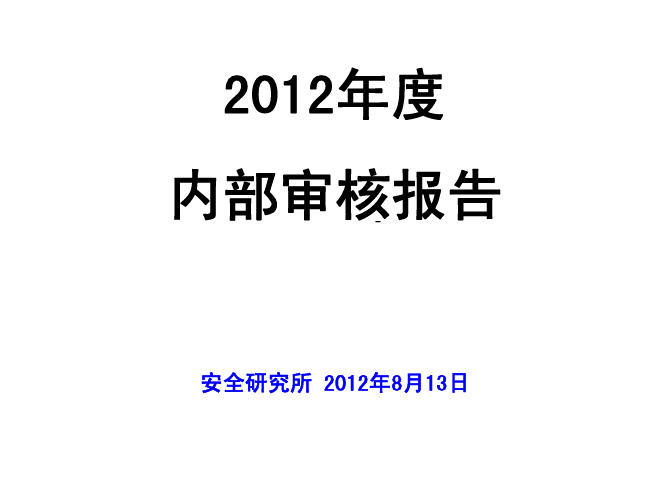 2012年内部审核报告--胡所