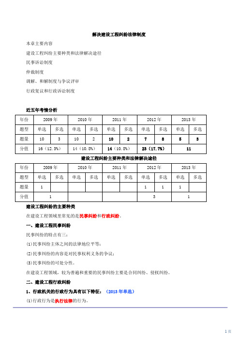 2014一级建造师 法规 精讲班 第51讲 建设工程纠纷主要种类和法律解决途径(2014年新版)