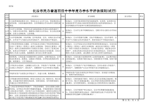 长治市民办普通初级中学年度办学水平评估细则(试行)