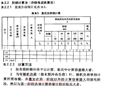 蓄电池阶梯容量计算法