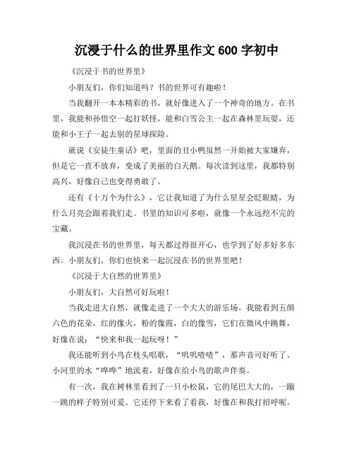 沉浸于什么的世界里作文600字初中