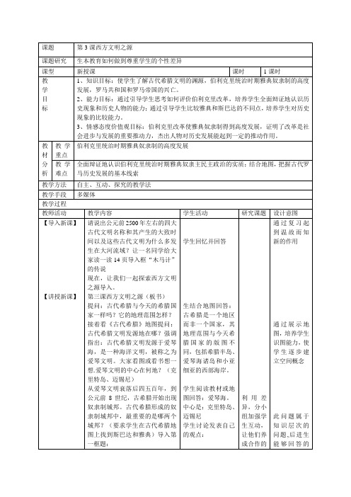 历史九年级上第3课西方文明之源 初三历史 课件教案 人教版