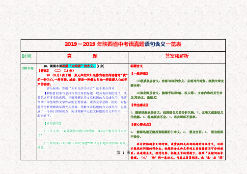 2005-2017年陕西省中考语文真题语句含义一览表-精选教学文档