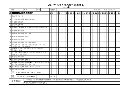 公司柴油叉车日保养表