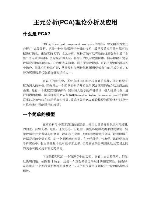 PCA主成分分析原理及应用