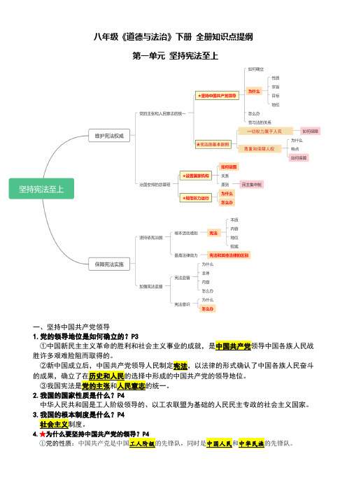 全册知识点复习提纲-2022-2023学年部编版道德与法治八年级下册(1)