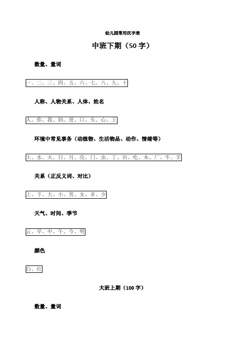 幼小衔接汉字幼儿园必看