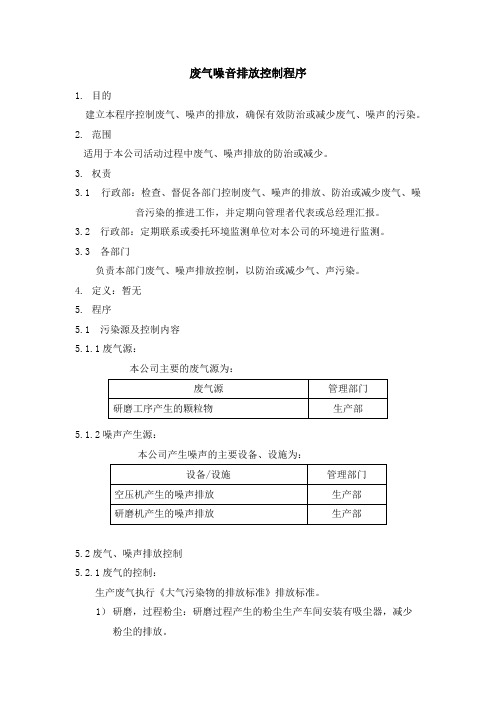 废气噪音排放控制程序