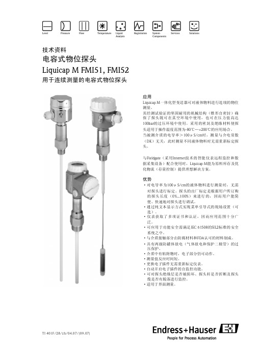 Liquicap M FMI51电容式连续物位计资料