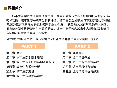 城市生态学—第一讲课程介绍共64页