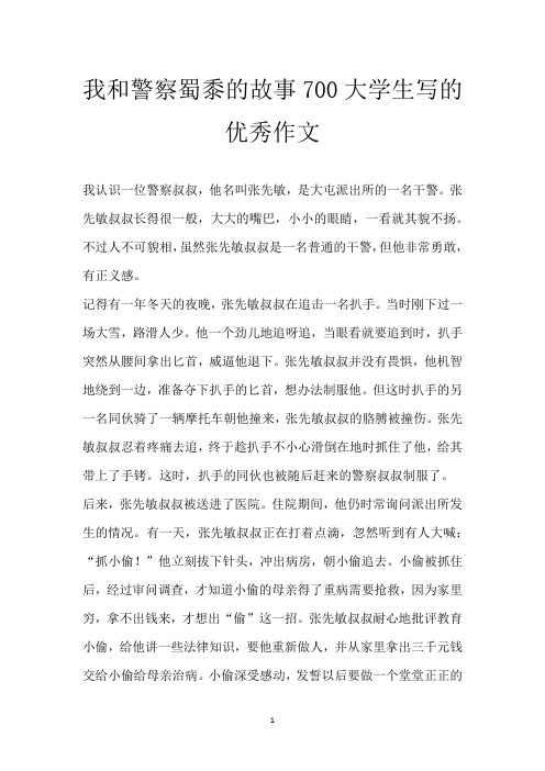 我和警察蜀黍的故事700大学生写的优秀作文