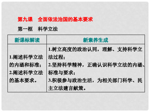 2019-2020学年新教材高中政治 第三单元 全面依法治国 第九课 全面依法治国的基本要求 第一框