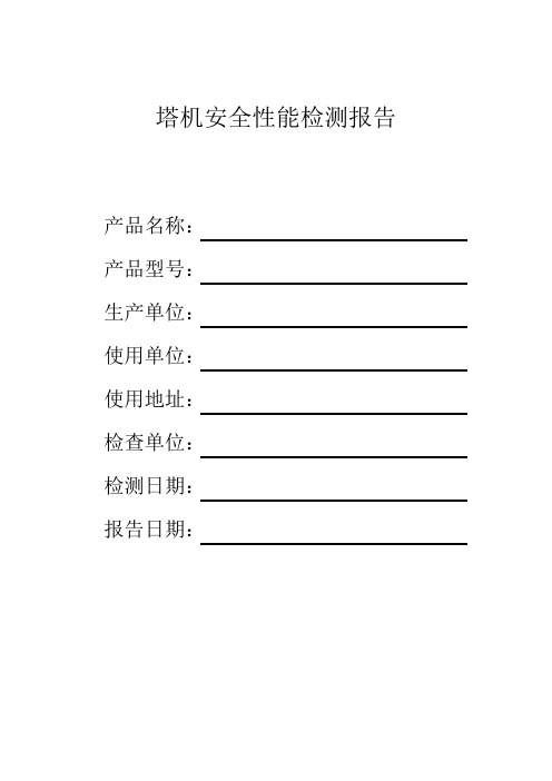 塔式起重机安全性能检测报告