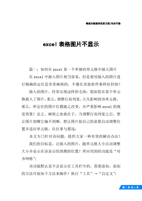 excel表格图片不显示