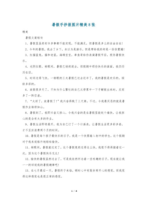 暑假手抄报图片精美8张