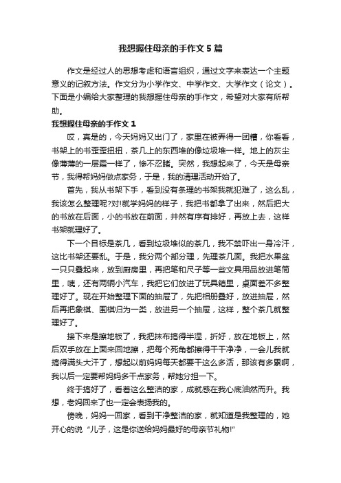 我想握住母亲的手作文5篇