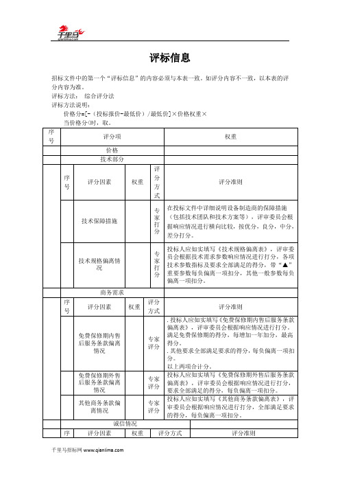 医疗设备招投标书范本