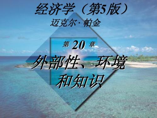 经济学(第5版)_迈克尔·帕金著_梁小民译_第20章_外部性、环境和知识