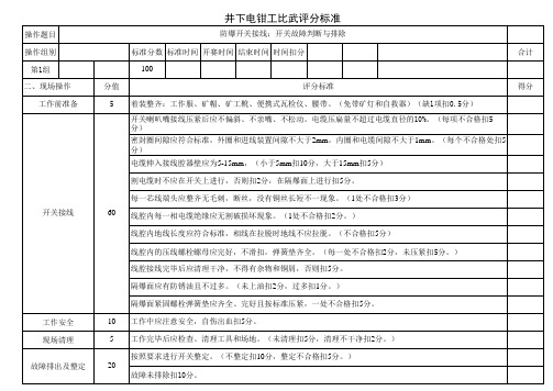 煤矿机电技术比武评分标准(2018)