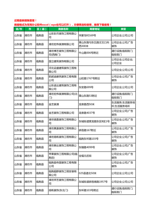 2020新版山东省潍坊市临朐县建筑装潢有限公司工商企业公司商家名录名单黄页联系方式大全47家