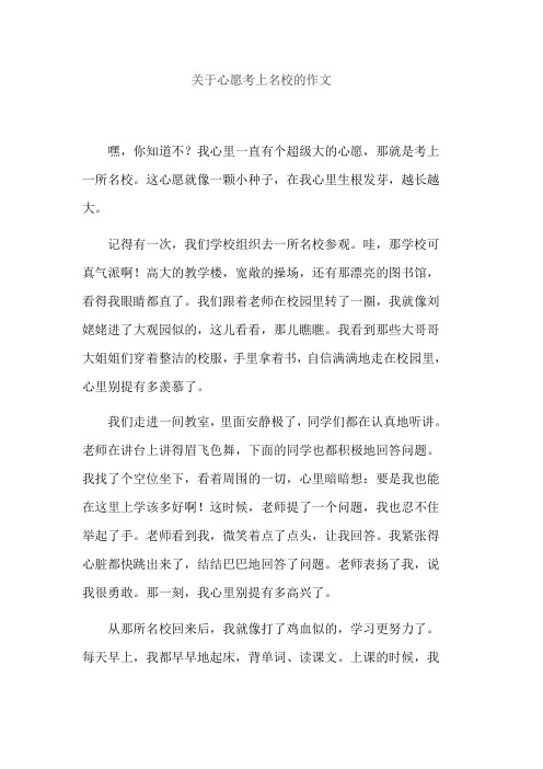 关于心愿考上名校的作文