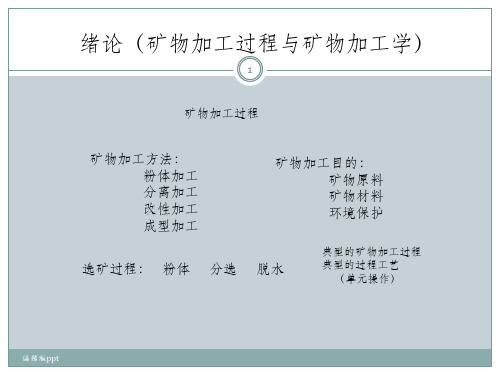 矿物加工过程与矿物加工学---化学选矿