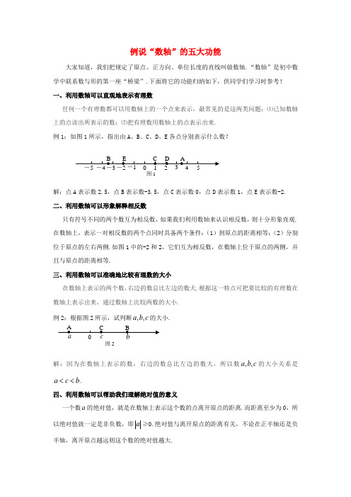 【素材】《数轴》例说“数轴”的五大功能(苏科版)